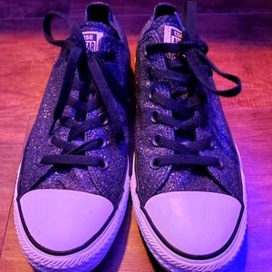 Black Glittery Low- Top Converse.